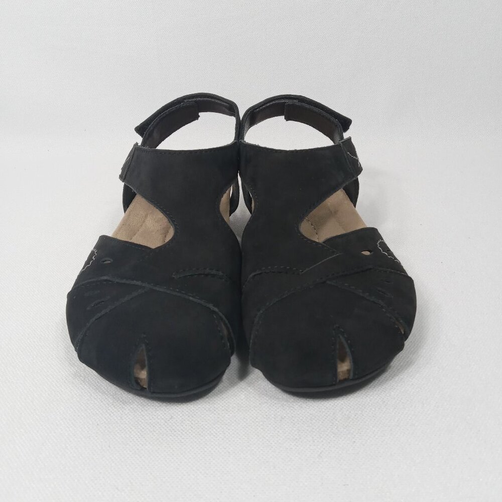 EARTH ORIGINS Black Soft Leather Sandals Womens Size 6.5 W - Picture 6 of 12